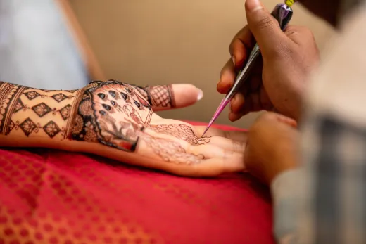 Detailed henna art application on a person s h - bridal mehndi