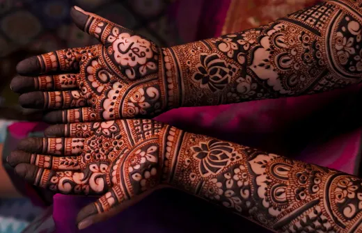 Detailed mehndi art showcasing intricate henna - henna and mehndi
