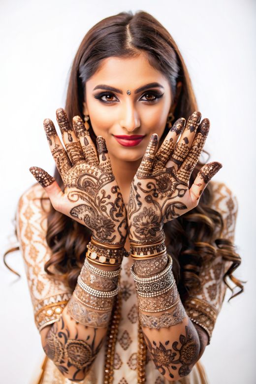 Girl with creative mehndi designs - simple Arabic mehndi design